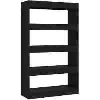 vidaXL Bibliothèque/Séparateur de pièce Noir Bois d'ingénierie