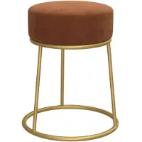 vidaXL Tabouret rond Marron Velours