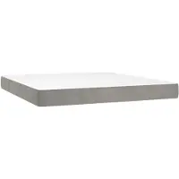 vidaXL Matelas à ressorts ensachés gris clair 160x200x20 cm velours
