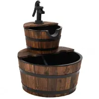 vidaXL Fontaine de jardin avec pompe 44,5x44,5x58 cm Sapin massif