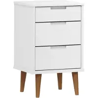 vidaXL Table de chevet MOLDE Blanc 40x35x65 cm Bois de pin massif