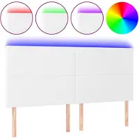 vidaXL Tête de lit LED blanc 160x5x118/128 cm similicuir