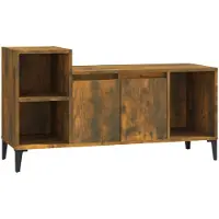vidaXL Armoire TV chêne fumé 100x35x55 cm Bois composite