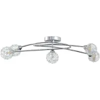 vidaXL Plafonnier avec abat-jour en treillis métallique pour 5 ampoules LED G9