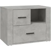 vidaXL Table de chevet Gris béton 60x36x45 cm Bois d'ingénierie