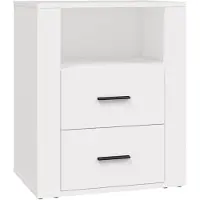 vidaXL Table de chevet Blanc 50x36x60 cm Bois d'ingénierie