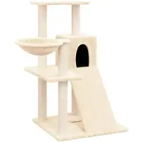 vidaXL Arbre à chat avec colonnes à griffer en sisal Crème 82 cm