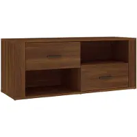vidaXL Armoire TV marron imitation chêne 100x35x40 cm Matériau dérivé du bois