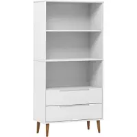 vidaXL Bibliothèque MOLDE Blanc 85x35x170,5 cm Bois massif de pin