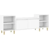 vidaXL Armoire TV blanche 160x35x55 cm Bois composite