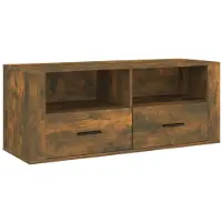 vidaXL Armoire TV chêne fumé 100x35x40 cm Bois composite