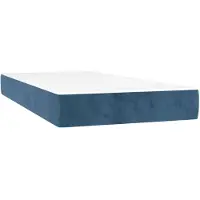 vidaXL Matelas de poche, bleu foncé, 80X210X20 Cm, velours Lumarko !