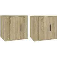 vidaXL Armoires TV murales 2 pièces chêne Sonoma 40x34,5x40 cm