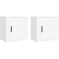 vidaXL Tables de chevet murales 2 pcs Blanc 50x30x47 cm
