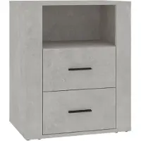 vidaXL Table de chevet Gris béton 50x36x60 cm Bois d'ingénierie
