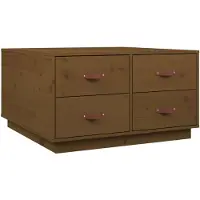 vidaXL Table basse marron miel 80x80x45 cm pin massif