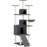 vidaXL Arbre à chat avec colonnes à griffer en sisal gris foncé 175 cm
