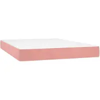 vidaXL Matelas à ressorts ensachés rose 140x190x20 cm velours