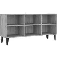 vidaXL Armoire TV avec pieds métalliques Gris Sonoma 103,5x30x50 cm