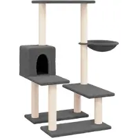 vidaXL Arbre à chat avec colonnes à griffer en sisal Gris foncé 94,5 cm