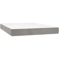 vidaXL Matelas à ressorts ensachés gris clair 140x200x20 cm velours