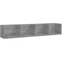 vidaXL Étagère murale à CD Sonoma gris 100x18x18 cm Bois d'ingénierie