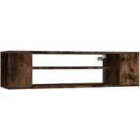 vidaXL Armoire TV murale chêne fumé 100x30x26,5 cm Bois composite