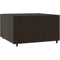 vidaXL Table basse de jardin carrée brune 50x50x30 cm Poly rotin