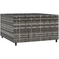 vidaXL Table basse de jardin carrée grise 50x50x30 cm Poly rotin
