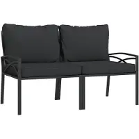vidaXL Chaises de jardin avec coussins gris 2 pcs. 62x75x79 cm acier