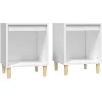 vidaXL Tables de chevet 2 pcs Blanc 40x35x50 cm