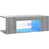 vidaXL Armoire TV avec lampes LED Gris Sonoma 90x39x30 cm