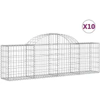 vidaXL Gabions avec arc surélevé 10 pcs. 200x30x60/80 cm Fer galvanisé