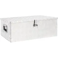 vidaXL Boîte de rangement argentée 90x47x33,5 cm aluminium