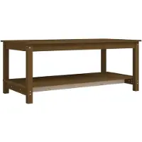 vidaXL Table basse marron miel 110x55x45 cm pin massif