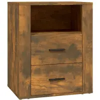 vidaXL Table de chevet Chêne fumé 50x36x60 cm Bois d'ingénierie