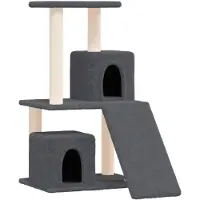 vidaXL Arbre à chat avec colonnes à griffer en sisal gris foncé 82 cm