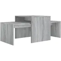vidaXL Ensemble de tables basses Gris Sonoma 100x48x40 cm Bois composite