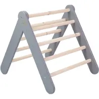 Meowbaby Triangle d'escalade - Structure d'escalade intérieure pour enfants, Triangle pour bébés, Dispositif d'escalade Montessori, Triangle Pikler pour jeunes enfants, Gris