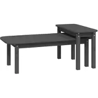 vidaXL Ensemble de 2 tables basses Gris Pin massif
