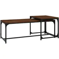 vidaXL Tables basses 2 pcs. Brun imitation chêne Matériau dérivé du bois