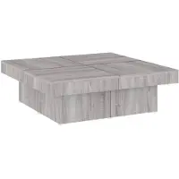vidaXL Table basse Gris Sonoma 90x90x28 cm Bois composite