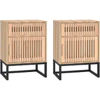 vidaXL Tables de chevet 2 pcs 40x30x55,5 cm bois ingénierie et fer