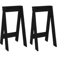 vidaXL Tabouret 2 pièces noir 40x40x75 cm pin massif
