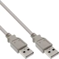 InLine 34303H Câble USB 2.0, A à A, beige, 0,3m