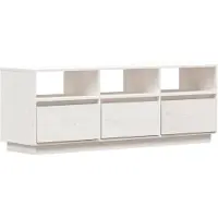 vidaXL Armoire TV Blanc 140x37x50 cm Pin massif