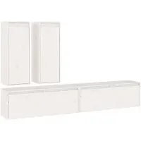 vidaXL Armoires TV 4 pcs. Blanc Pin massif