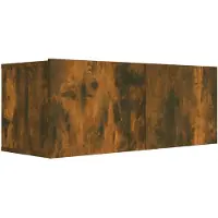 vidaXL Armoire TV chêne fumé 80x30x30 cm Bois composite