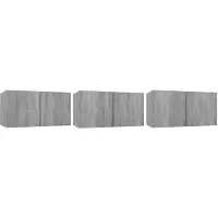 vidaXL Armoire TV murale Gris Sonoma 3 pièces 60x30x30 cm Bois composite