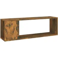 vidaXL Armoire TV chêne fumé 100x24x32 cm Bois composite